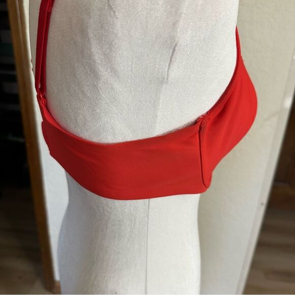 Soma Essentials RED 36D Plunge Unlined Bra with Lace Trim - Picture 4 of 8